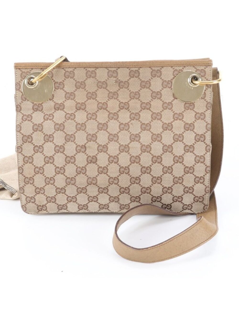 Gucci GG Canvas Eclipse Leather Shoulder Bag